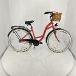 Mestský retro bicykel Goetze Style 28" 1-prevodový malinovo čierny + košík